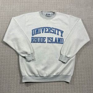 Vintage 90s University of Rhode Island Rams Size Large URI Cuffed Sweatshirt